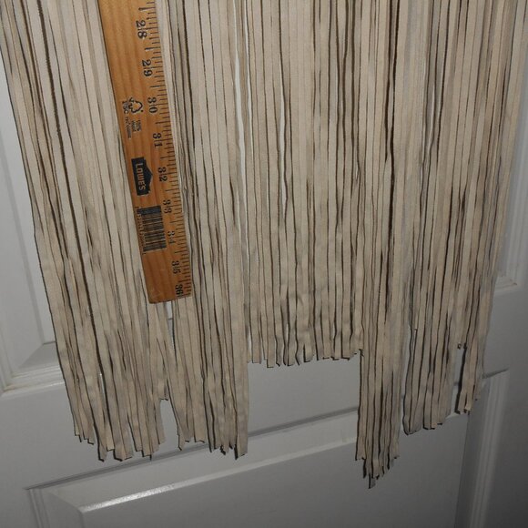 WESTERN BOHO STYLE TAN FAUX SUEDE LEATHER FRINGE EYELET VEST PYRAMID COLLECTION - Picture 5 of 13